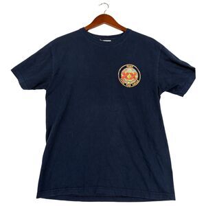 Dos Equis XX Beer T Shirt Mens L Navy Blue Mexico Do Not Disturb Graphic Tee